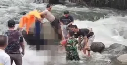 Mayat pria tanpa busana ditemukan di sungai Kali Lojahan perbatasan Desa Bandar dan Binangun, Bandar, Batang, Minggu 14 Januari 2024 sore. (Sumber : Instagram @batang.update - InfoSemarang.com)