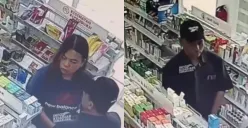 pria dan wanita kepergok CCTV mencuri di Apotek Cokroaminoto Ungaran (Sumber: instagram | Foto: infokejadian_semarang)