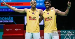 Satwiksairaj Rankireddy/Chirag Shetty akan bertanding di final India Open 2024, Minggu 21 Januari 2024. (Sumber: Badmintalk Photo - InfoSemarang.com)