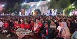  Antusiasme Nonton Bareng Timnas di Piala Asia U-23 di Balai Kota Semarang, Meluber Hingga Jalan Pemuda