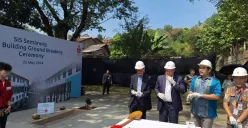 Peletakan batu pertama gedung baru Singapore Intercultural School  Semarang. (Sumber:  | Foto: Sakti Setiawan)