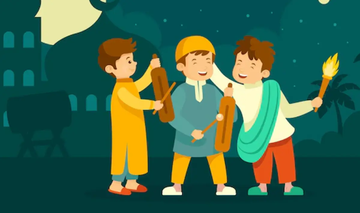 Ilustrasi perayaan Hari Raya Idul Fitri atau Lebaran. (Sumber : Freepik)