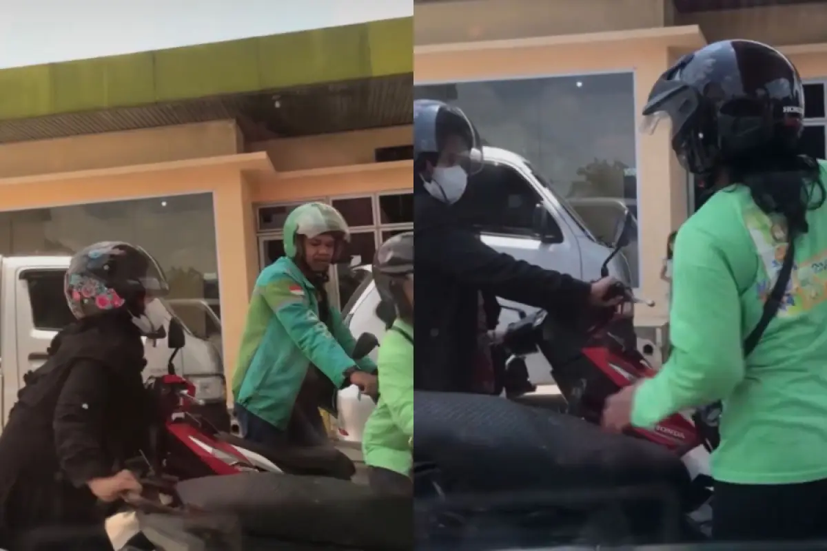 Video Viral, dua ibu-ibu cekcok di Pom Bensin (Sumber : tangkapan layar Tiktok/Hallu.guys)