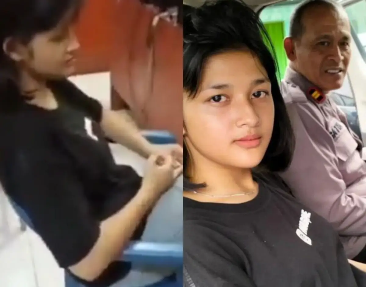 Seorang wanita cantik nekat melakukan pencurian motor (Sumber : Twitter)