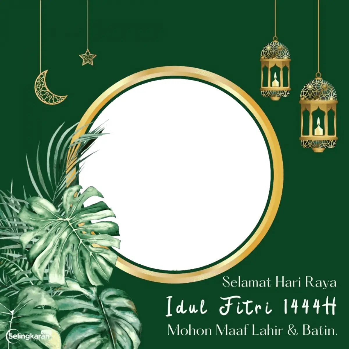 20 ide caption dan link twibbon ucapan selamat Idul Fitri 2023, 1 Syawal 1444 Hijriah (Sumber : twibbonize/selingkaran)