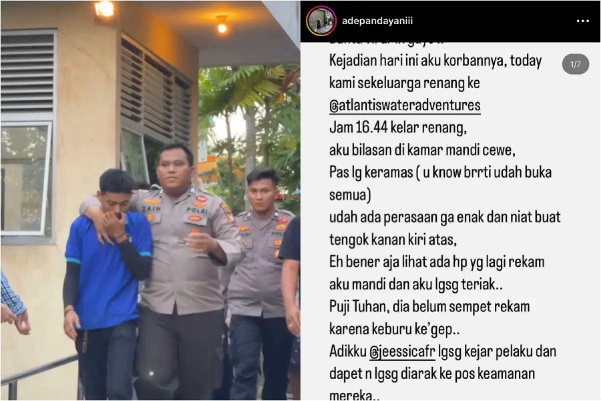 seorang pria merekam wanita saat mandi di Atlantis Adventures (Sumber : tangkapan layar instagram @adepandayaniii)