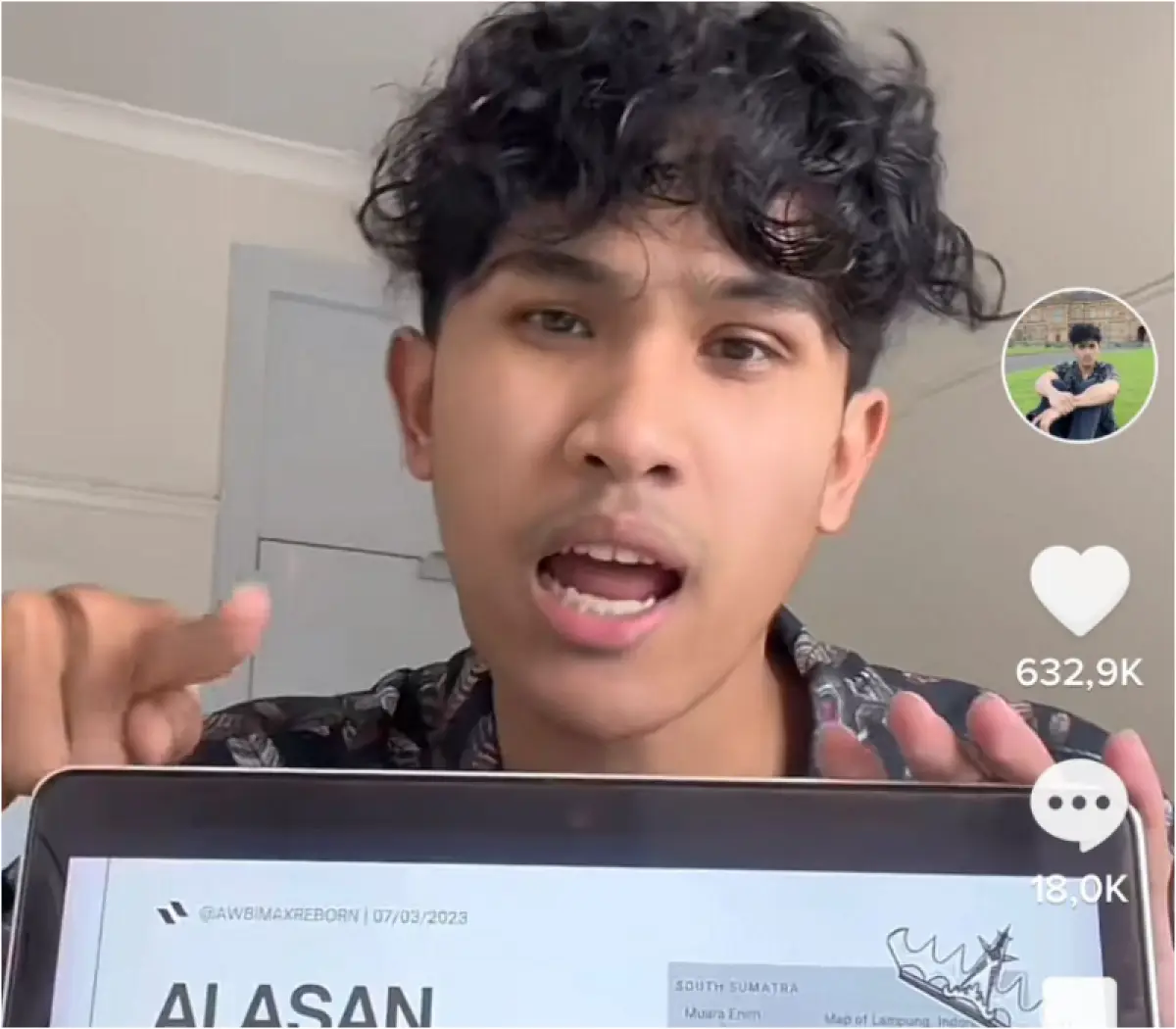 TikToker asal Lampung Awbimax Reborn (Sumber : tangkapan layar Tiktok/Awbimax Reborn)