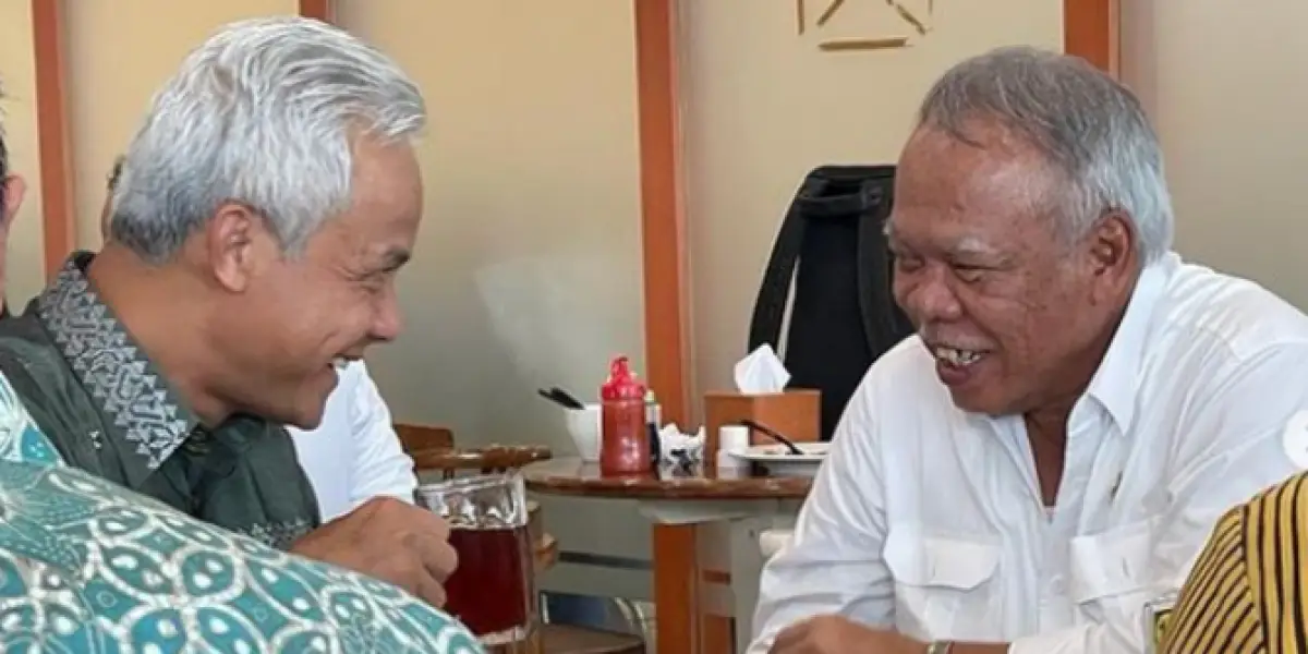 Gubernur Jawa Tengah, Ganjar Pranowo, dan Menteri PUPR, Basuki Hadimuljono. (Sumber : Instagram @ganjar_pranowo)