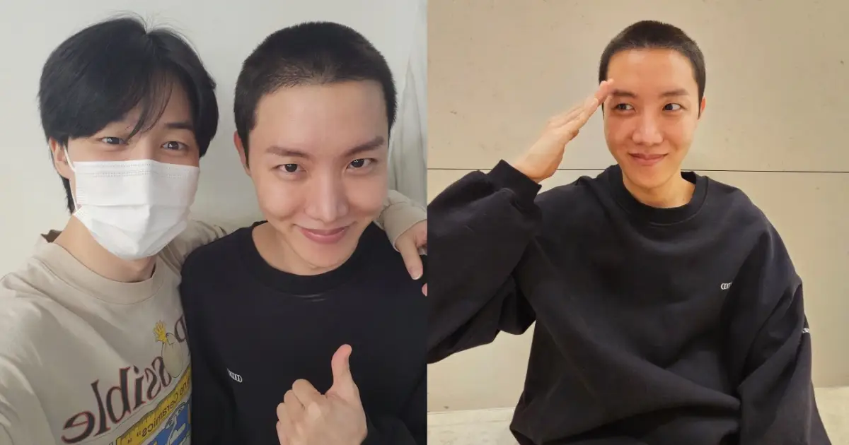 j-hope BTS pamerkan rambut cepak jelang masuk wamil. (Sumber : Weverse)