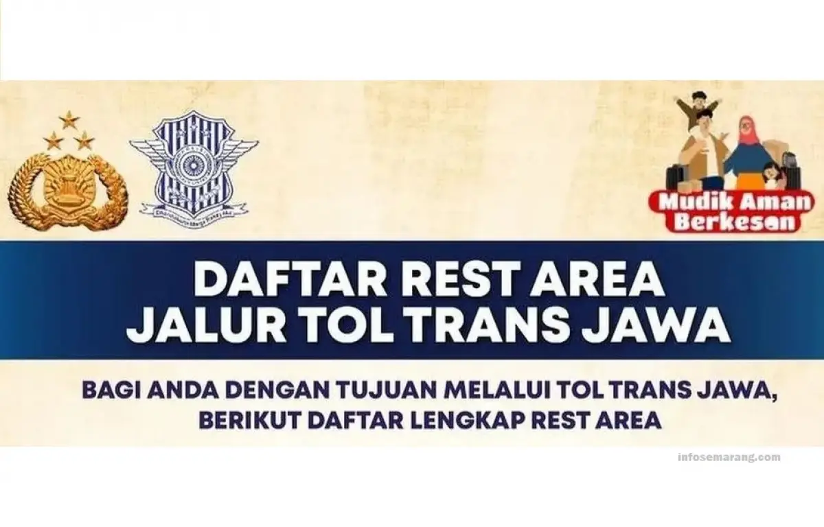 Daftar rest area di sepanjang Tol Trans Jawa. (Sumber : Polrestabes Semarang)