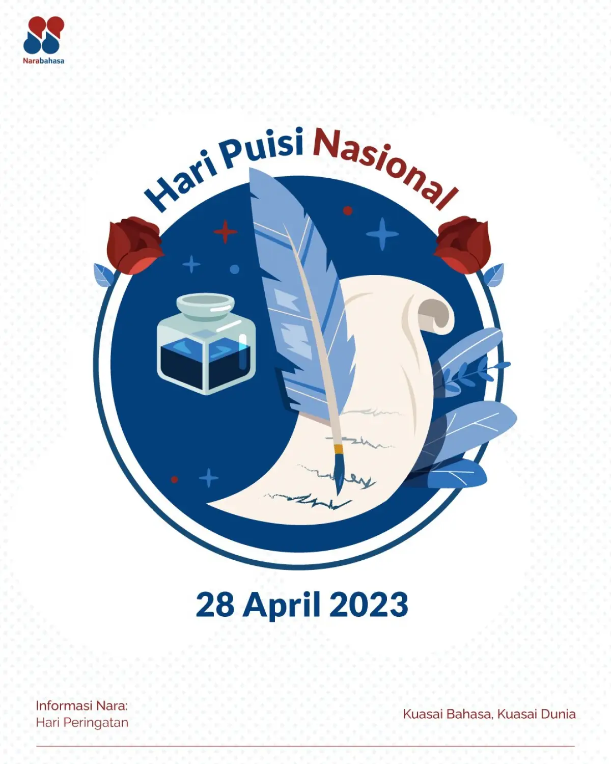 Tanggal 28 April diperingati sebagai Hari Puisi Nasional (Sumber : Twitter @narabahasa)