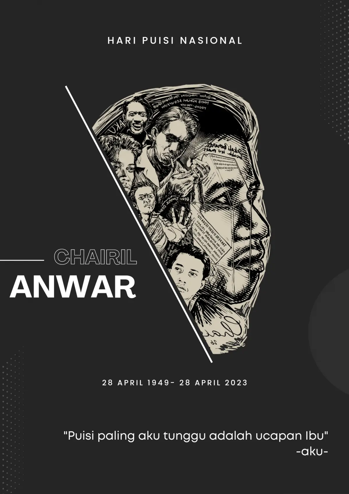 Chairil Anwar, sasatrawan yang menginspirasi adanya Hari Puisi Nasional (Sumber : Twitter)