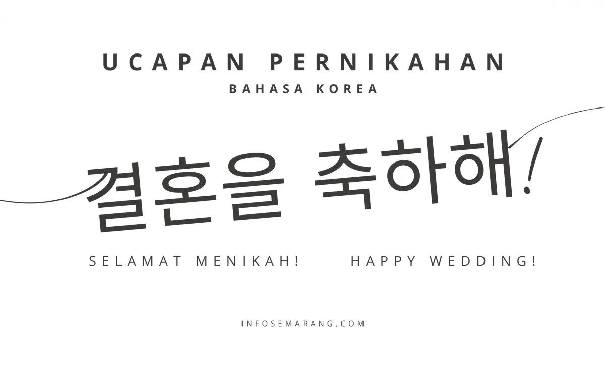 Ucapan selamat menikah dalam Bahasa Korea. Lengkap dengan hangul, latin dan artinya. (Sumber : InfoSemarang.com)
