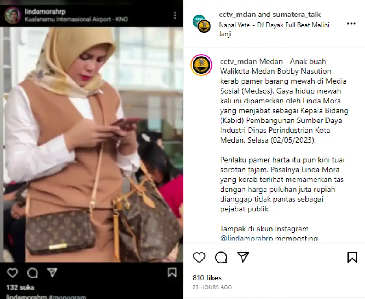 PNS di Medan pamer barang mewah. (Sumber : instagram/cctv_mdan)