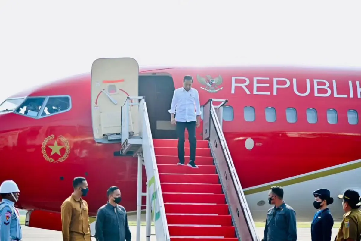 Presiden Jokowi tiba di Lampung, Jumat (5/5/2023). (Sumber : Instagram @jokowi)