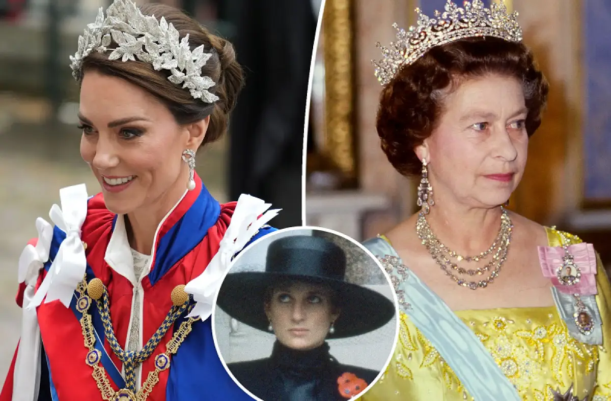 Kate Middleton kenakan anting Putri Diana dan kalung Ratu Elizabeth saat penobatan Raja Charles III. (Sumber : Page Six)