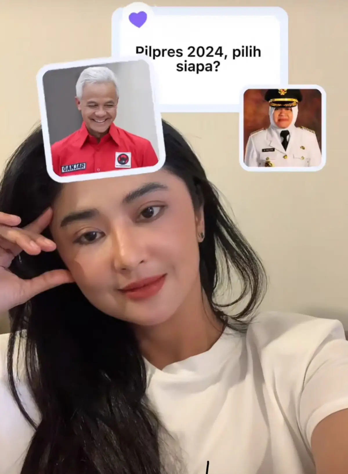 Dewi Perssik dukung Ganjar Pranowo. (Sumber : TikTok)