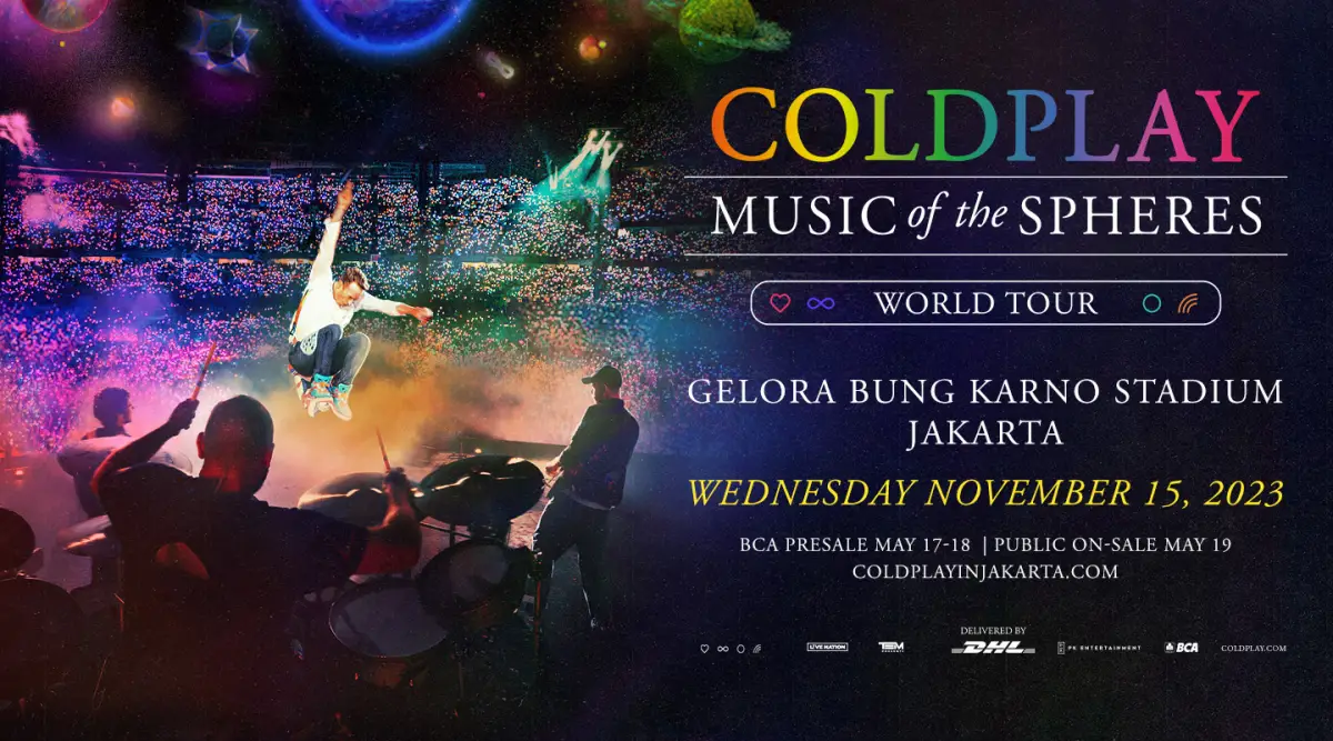 Poster konser Coldplay di Stadion Gelora Bung Karno Jakarta, 15 November 2023 mendatang. (Sumber : coldplayinjakarta.com)