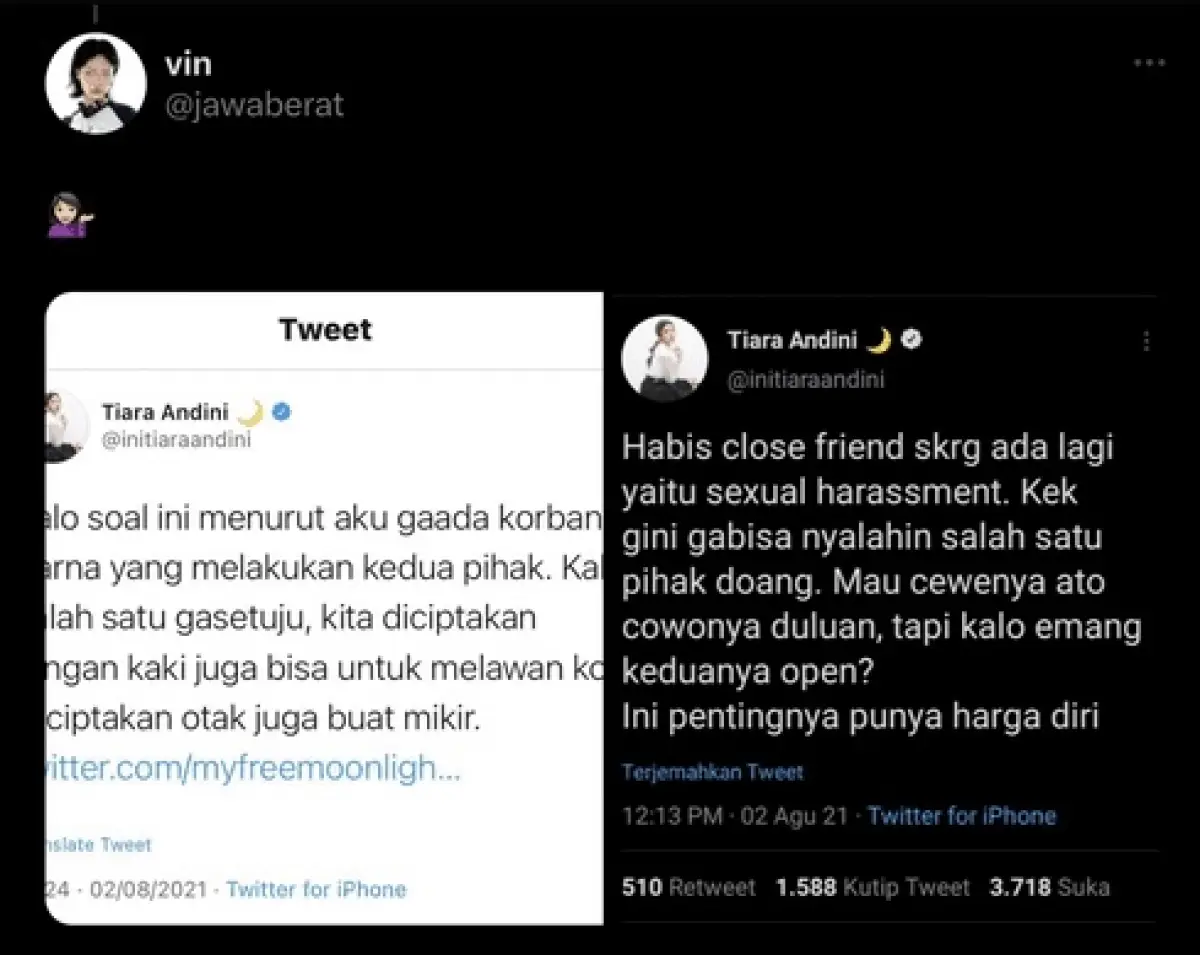 Cuitan lawas Tiara Andini. (Sumber : Instagram/monsouleil)