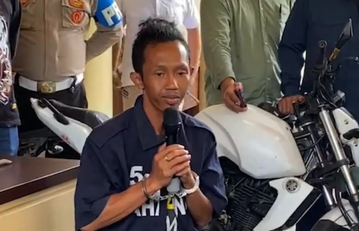 Pelaku mutilasi dan cor tubuh juragan galon dan gas di Tembalang. (Sumber : Instagram @polrestabes_semarang_official)