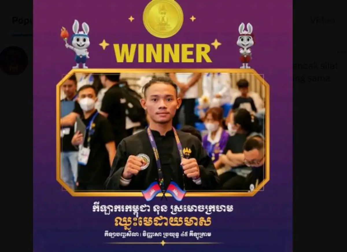 Sosok Non Sromoachkroham atlet pencak silat Kamboja (Sumber : Twitter/Thitipan_mafia)