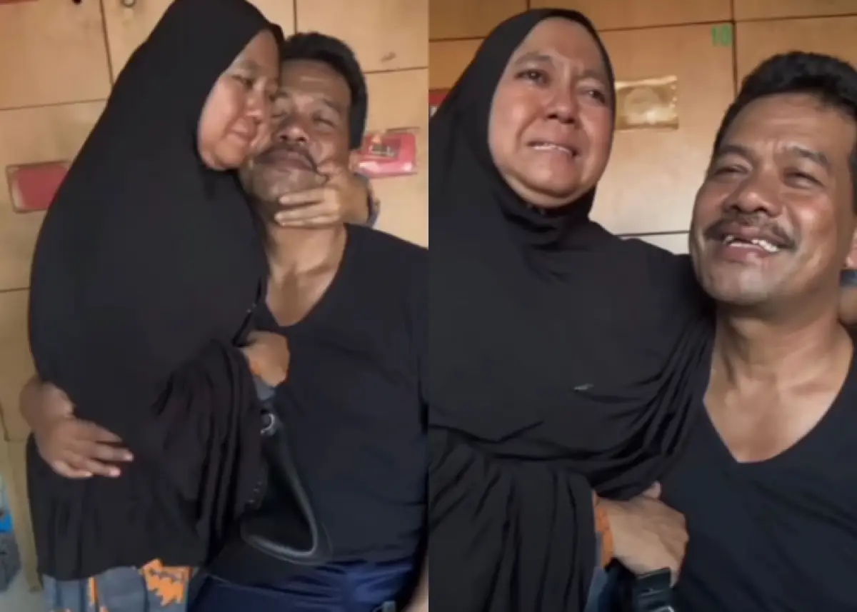 sopir bus kecelakaan di Guci akhirnya bertemu dengan istri, momen keduanya penuh haru dan undang simpati Netizen (Sumber : instagram/@terangmedia)
