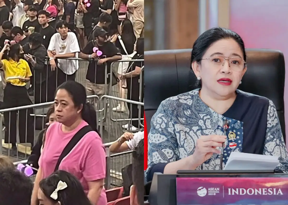 (kiri) diduga Puan Maharani saat di konser BLACKPINK di Singapura, (kanan) sedang dalam acara KTT ASEAN di Labuan Bajo (Sumber : instagram puan maharani/tiktok henzhen hartono)