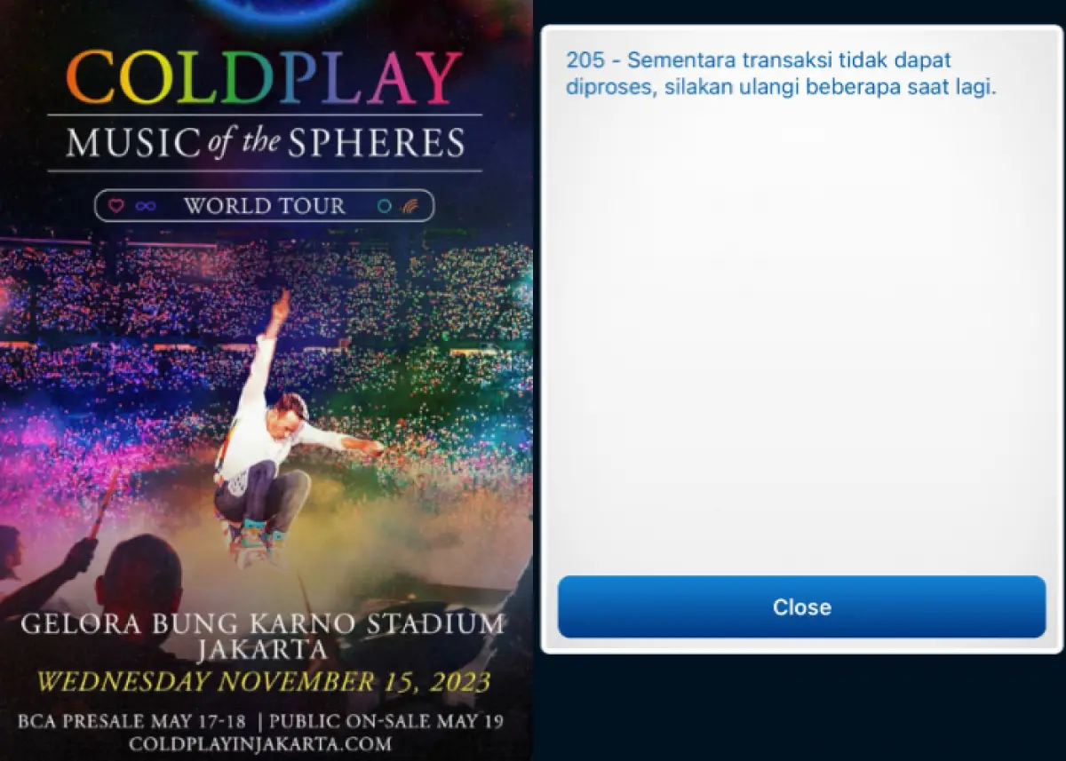 Celoteh warganet ngeri, Mbanking BCA error di hari H presale tiket konser Coldplay (Sumber : instagram BCA/@goodlifebca)