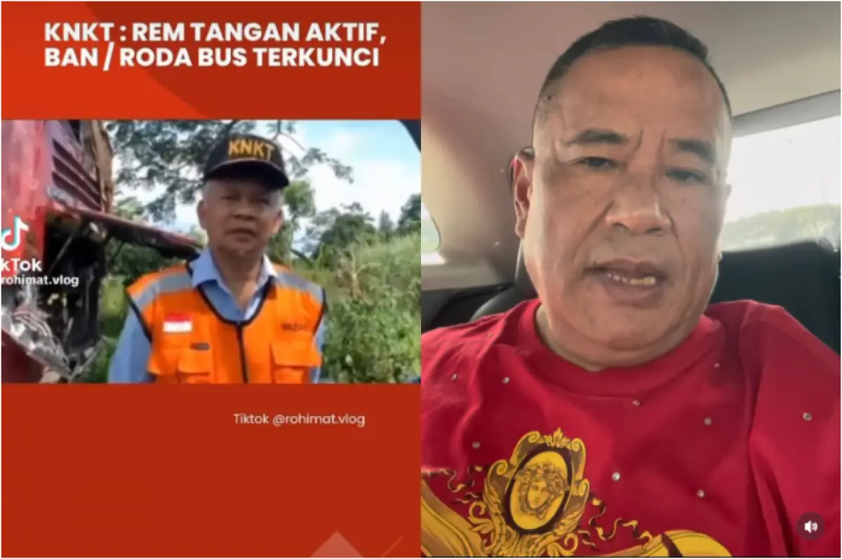 Hotman minta netizen uber kontak pejabat KNKT yang ungkap penyebab bus di Guci terjun ke sungai (Sumber : Tiktok @rohimat.vlog/instagram @hotmanparisofficial)