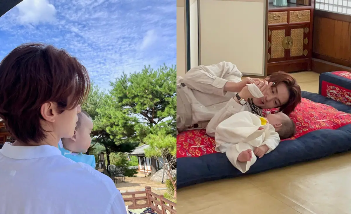 Lee Dongwook unggah foto bersama bayi. (Sumber : Instagram @leedongwook_official)