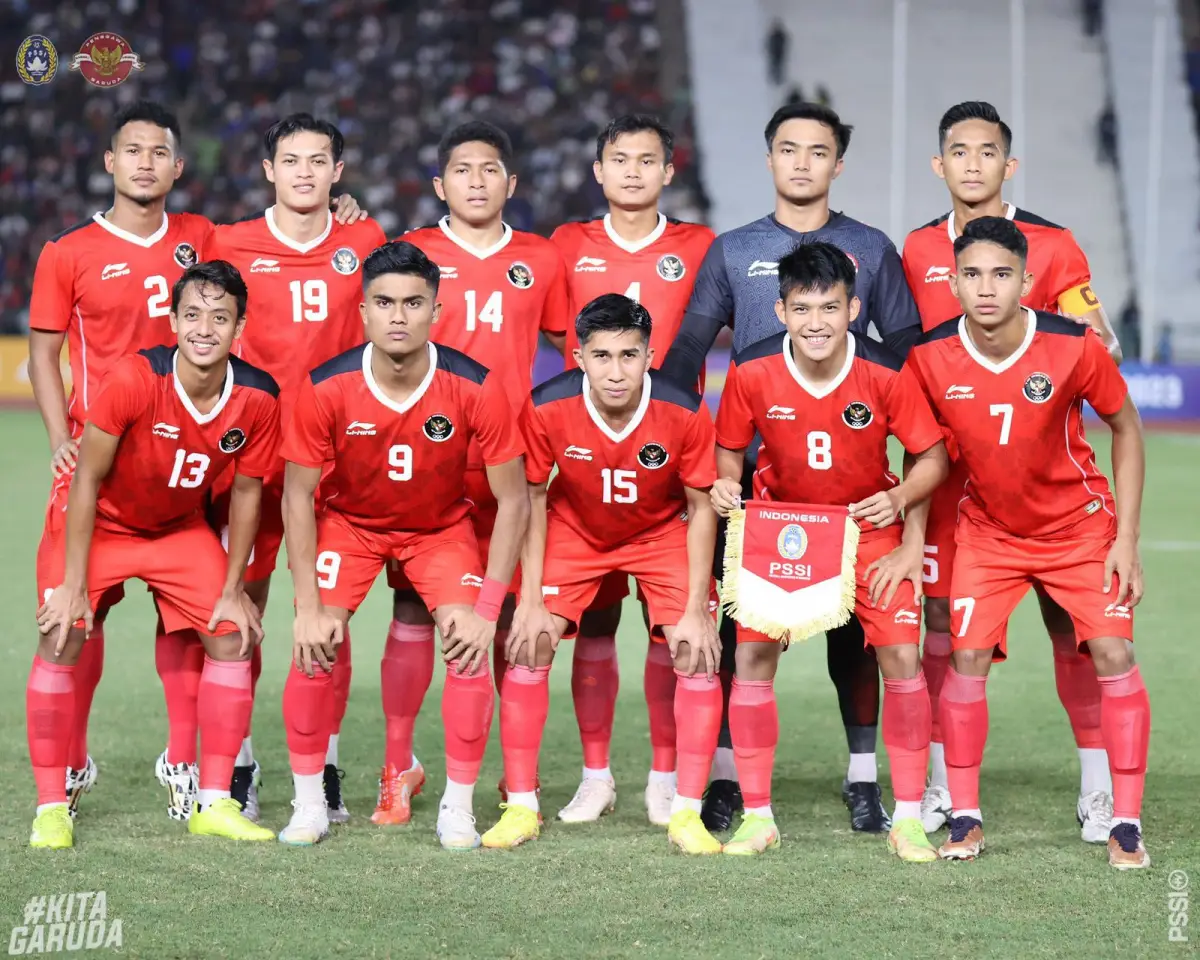 Potret Timnas Indonesia U 22 sebelum bertanding di final SEA Games 2023 (Sumber : Twitter PSSI)