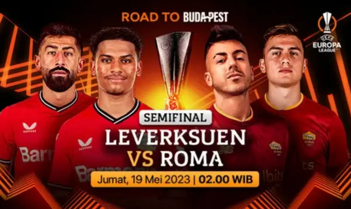 Leverkusen vs Roma, Semifinal Europa League 2022/2023 (Sumber : tangkapan layar Vidio)