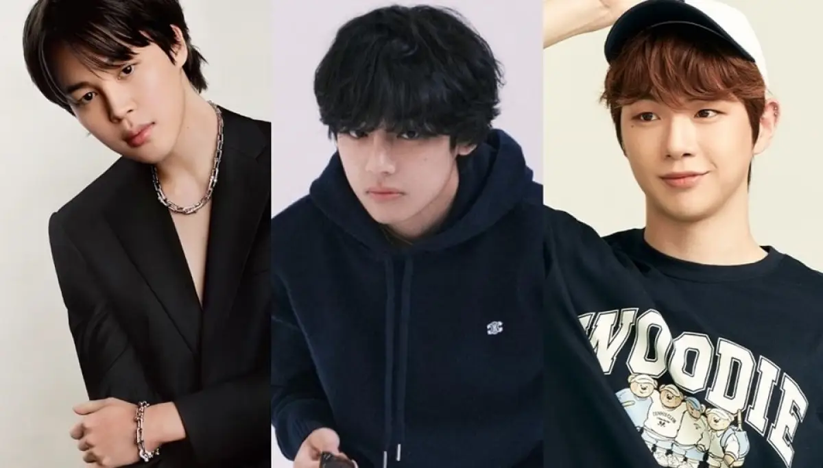 Jimin BTS, V BTS dan Kang Daniel. (Sumber : Soompi)