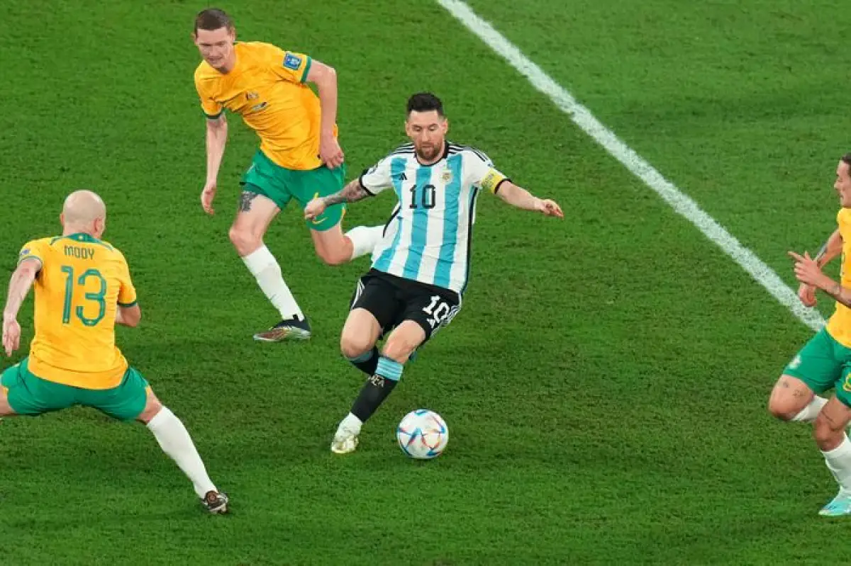 Timnas Argentina saat melawan negara Asia yakni Australia di Piala Dunia 2022 (Sumber : Twitter)