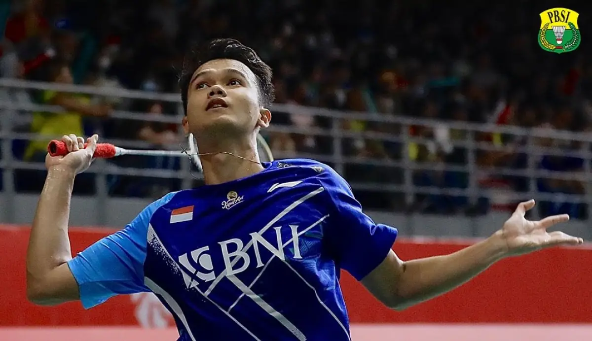 Tunggal putra Indonesia, Christian Adinata, yang taklukkan wakil Denmark, Magnus Johannesen, di babak 16 besar Malaysia Masters 2023. (Sumber : PBSI)