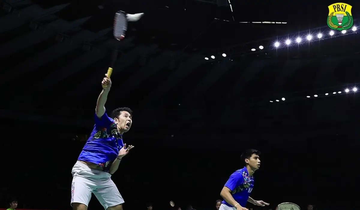 Pasangan Sabar Karyaman Gutama/Moh Reza Pahlevi Isfahani kalah dari pasangan Tiongkok, Liang Wei Keng/Wang Chang di perempat final Thailand Open 2023, Jumat 2 Juni 2023. (Sumber : PBSI)