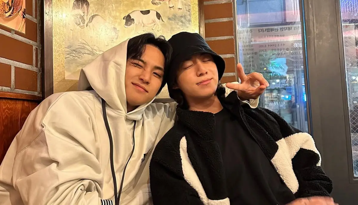 Mingyu SEVENTEEN saat merayakan ulang tahun dengan Jungkook BTS. (Sumber : Instagram @min9yu_k)