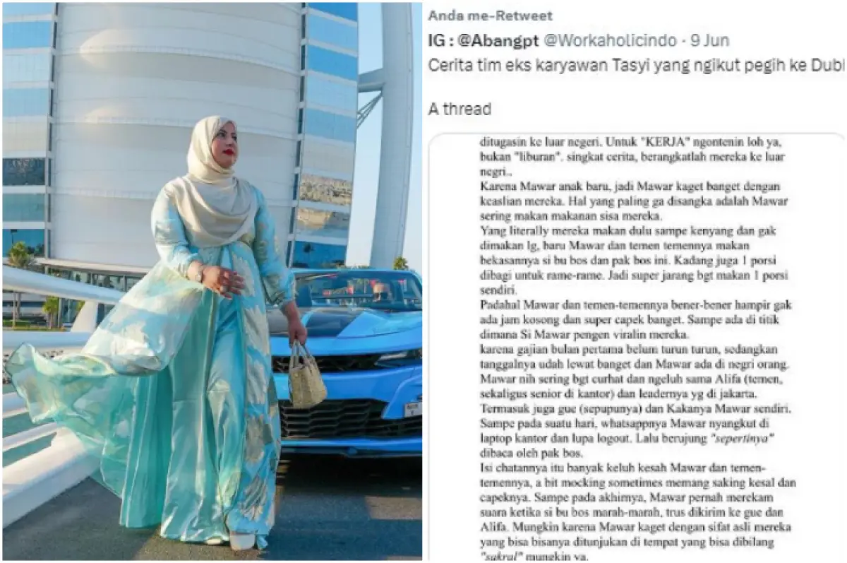 Cerita eks editor Tasyi Athasyia di Dubai (Sumber : Instagram @tasyiathasyia/ Twitter @Workaholicindo)