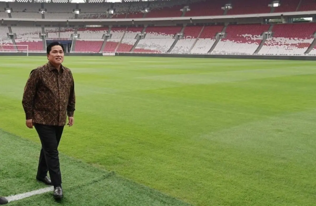 Erick Thohir memberikan sejumlah catatan untuk pengelola Stadion GBK. (Sumber : Instagram @erickthohir)
