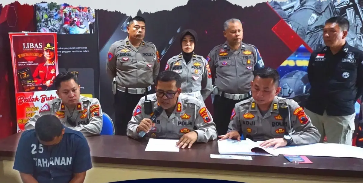 Sopir truk yang terlibat kecelakaan maut di Bank Mandiri Ngaliyan, Kota Semarang, ditetapkan sebagai tersangka oleh polisi. (Sumber : Dok Polrestabes Semarang)