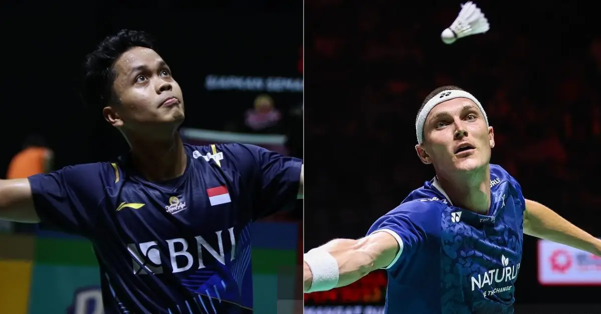 Final Indonesia Open 2023: Anthony Ginting vs Viktor Axelsen. (Sumber : PBSI)