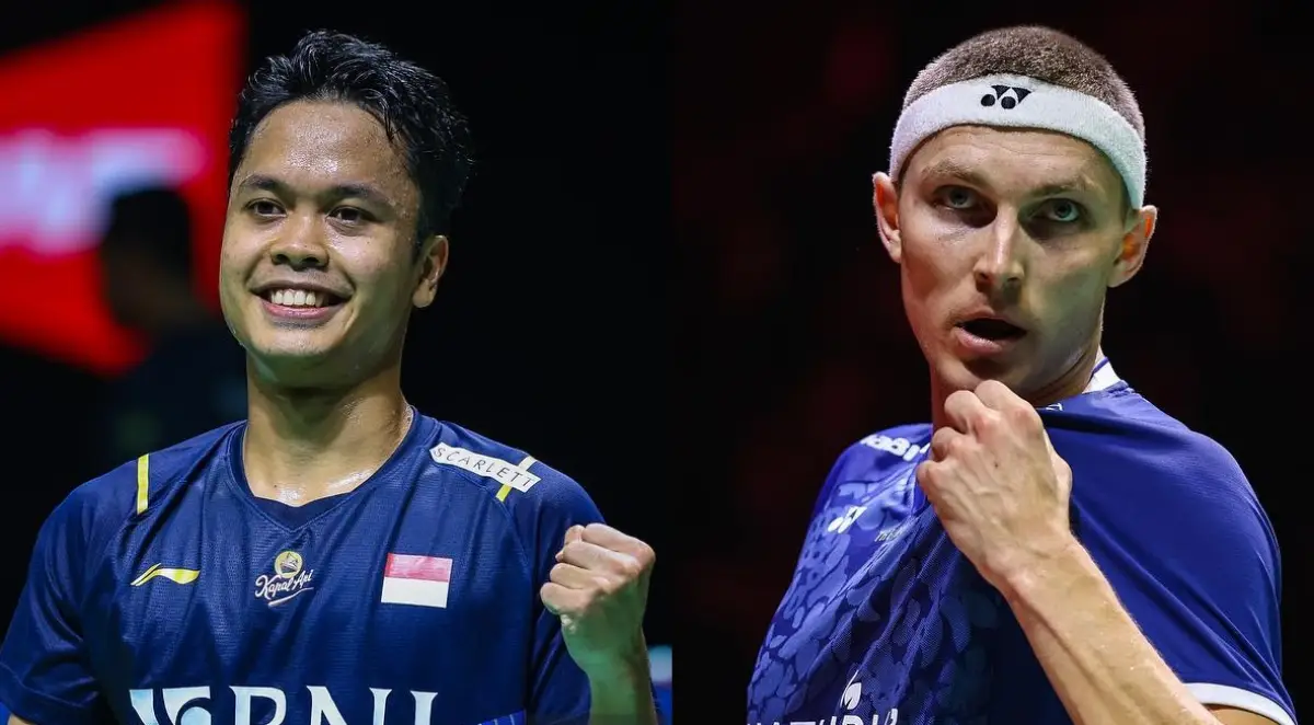 Final Indonesia Open 2023, Minggu 18 Juni 2023, akan mempertemukan 2 unggulan dunia, Anthony Ginting dan Viktor Axelsen. (Sumber : PBSI)