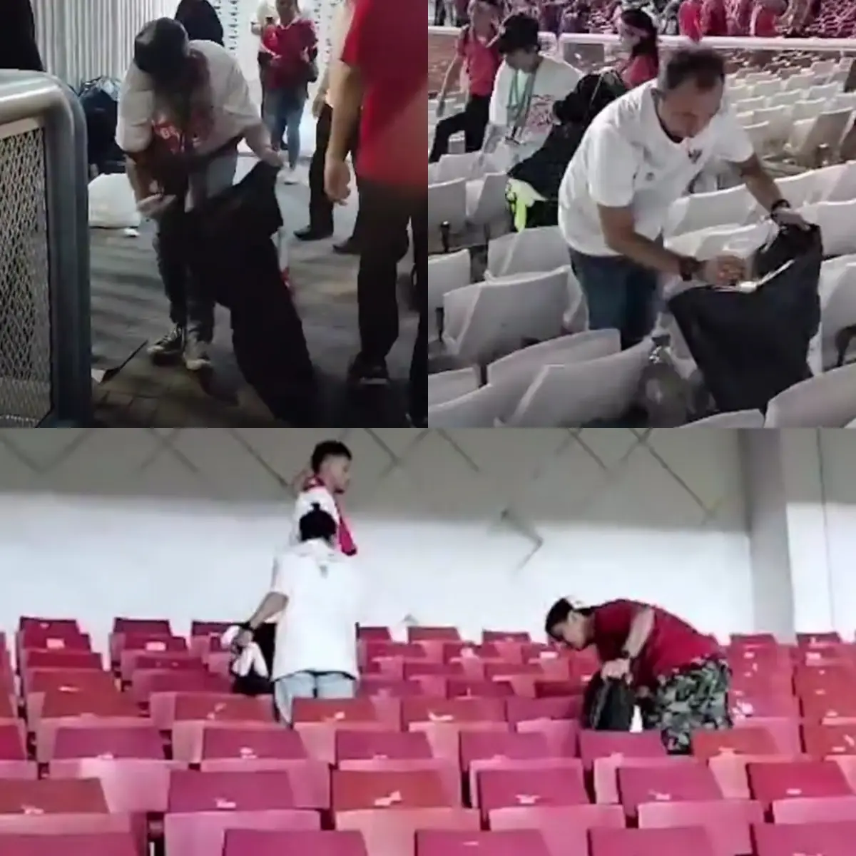 Aksi bersih-bersih sampah oleh suporter Timnas Indonesia diapresiasi Erick Thohir (Sumber : Instagram @erickthohir)