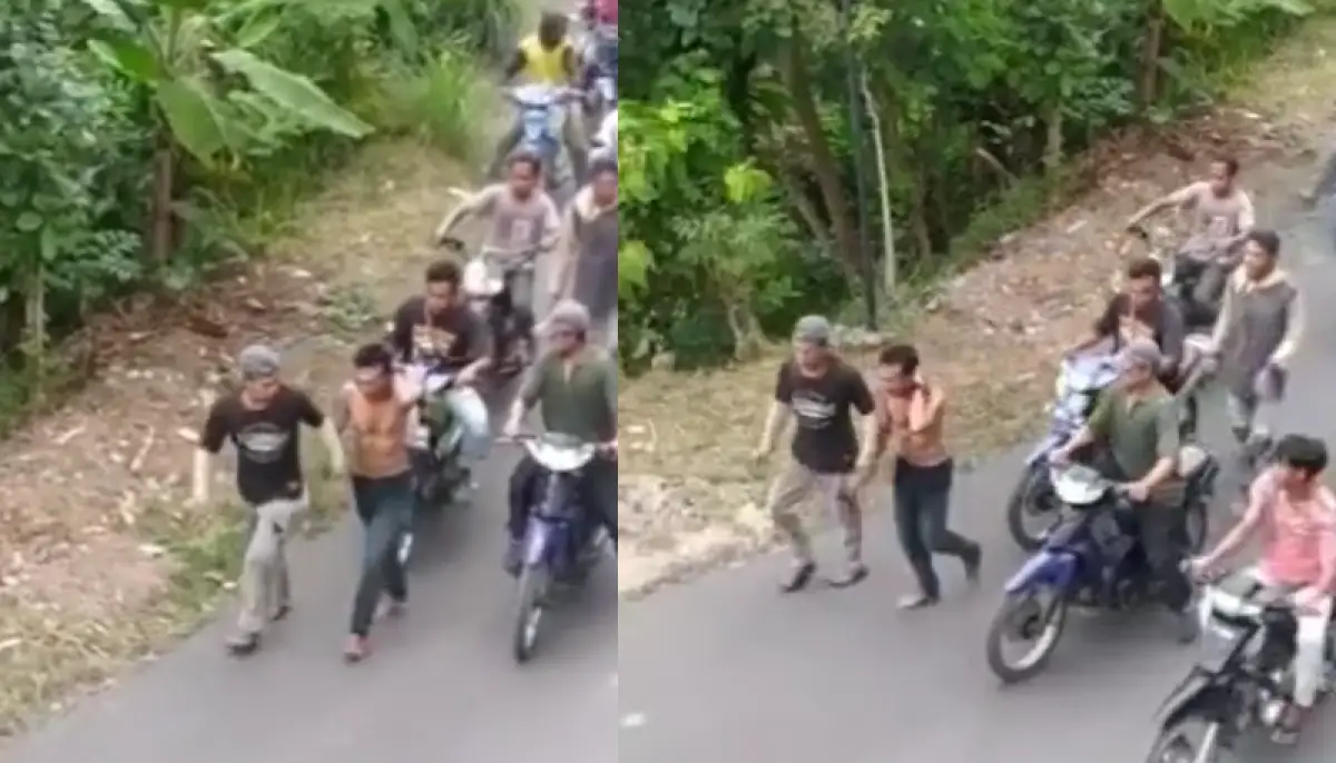 Video detik-detik maling gas melon di Pati diarak warga setelah sempat dihajar hingga babak belur, Senin 19 Juni 2023. (Sumber : Instagram @pati.ngabz)