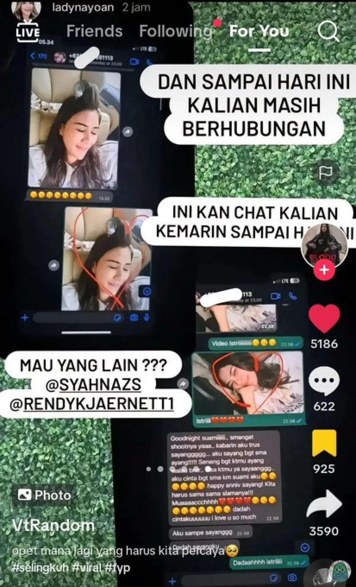 Cara typing Rendy Kjaernett dan Syahnaz Sadiqah. (Sumber : instagram/ladynayoan)