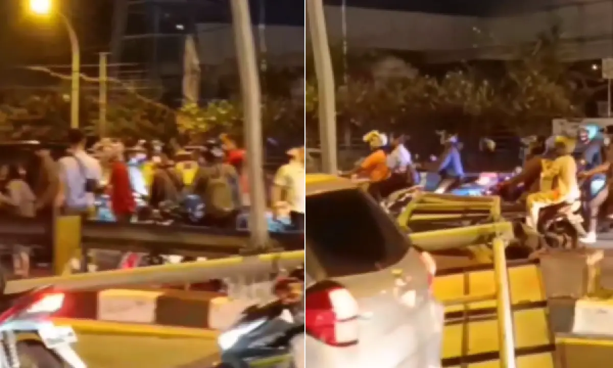 Kecelakaan terjadi di Flyover Kalibanteng, Jumat 23 Juni 2023. (Sumber : Instagram @infojateng.id)