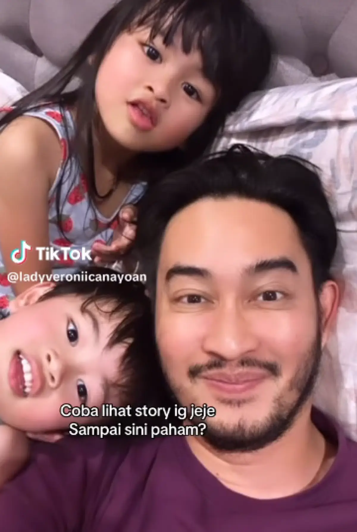 Jeje Govinda unggah selfie bareng anak. (Sumber : tiktok/ladyveroniicanayoan)