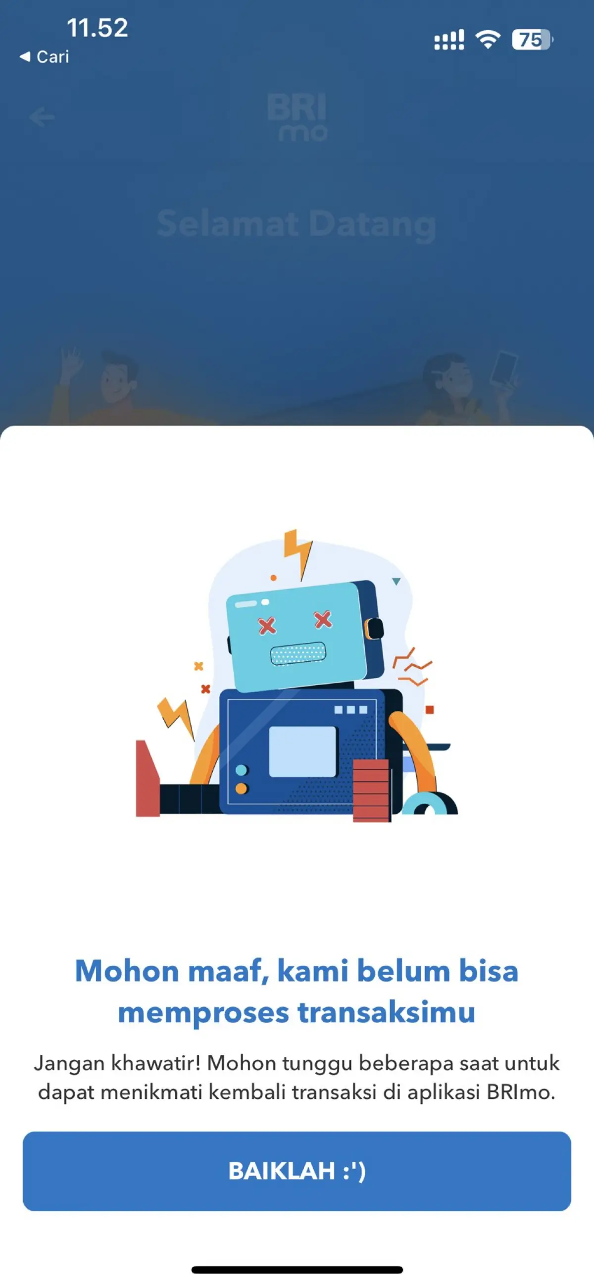 Aplikasi Brimo mengalami gangguan pelayanan pada Sabtu pagi, 1 Juli 2023 (Sumber : Twitter)