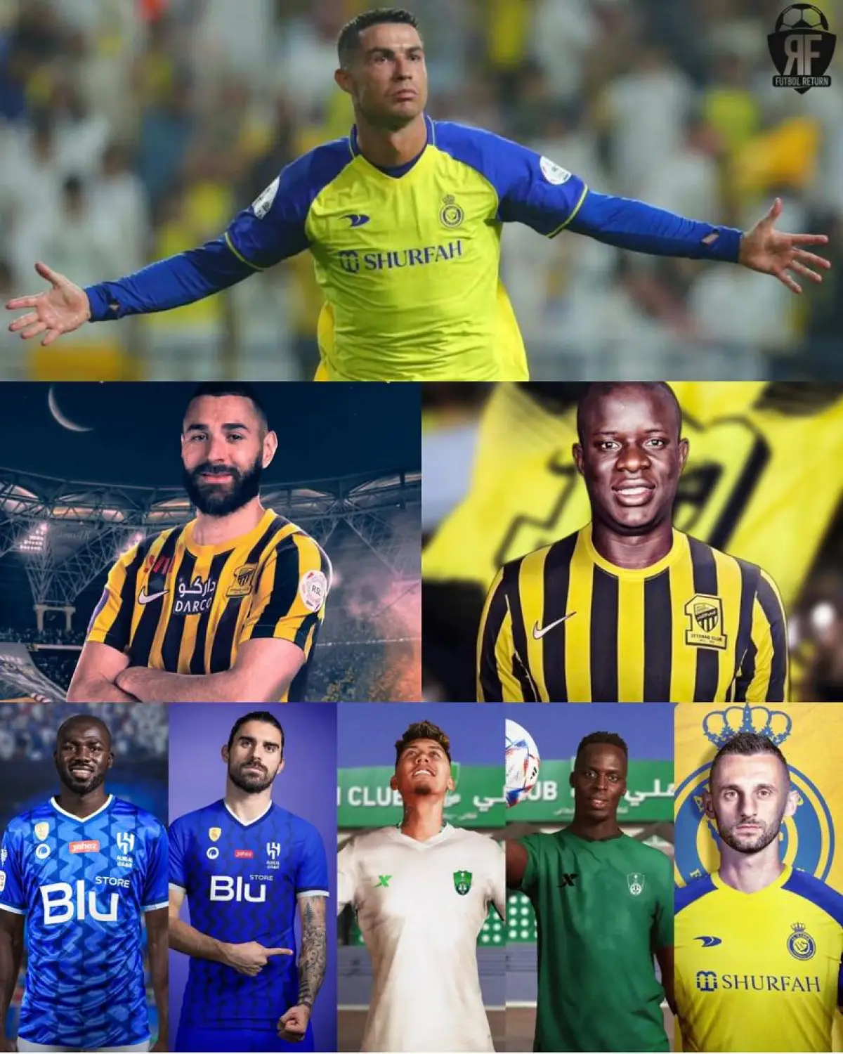 Setelah kedatangan Cristiano Ronaldo, nama-nama pemain tenar Eropa mulai berdatangan ke Liga Arab Saudi. (Sumber : Twitter)