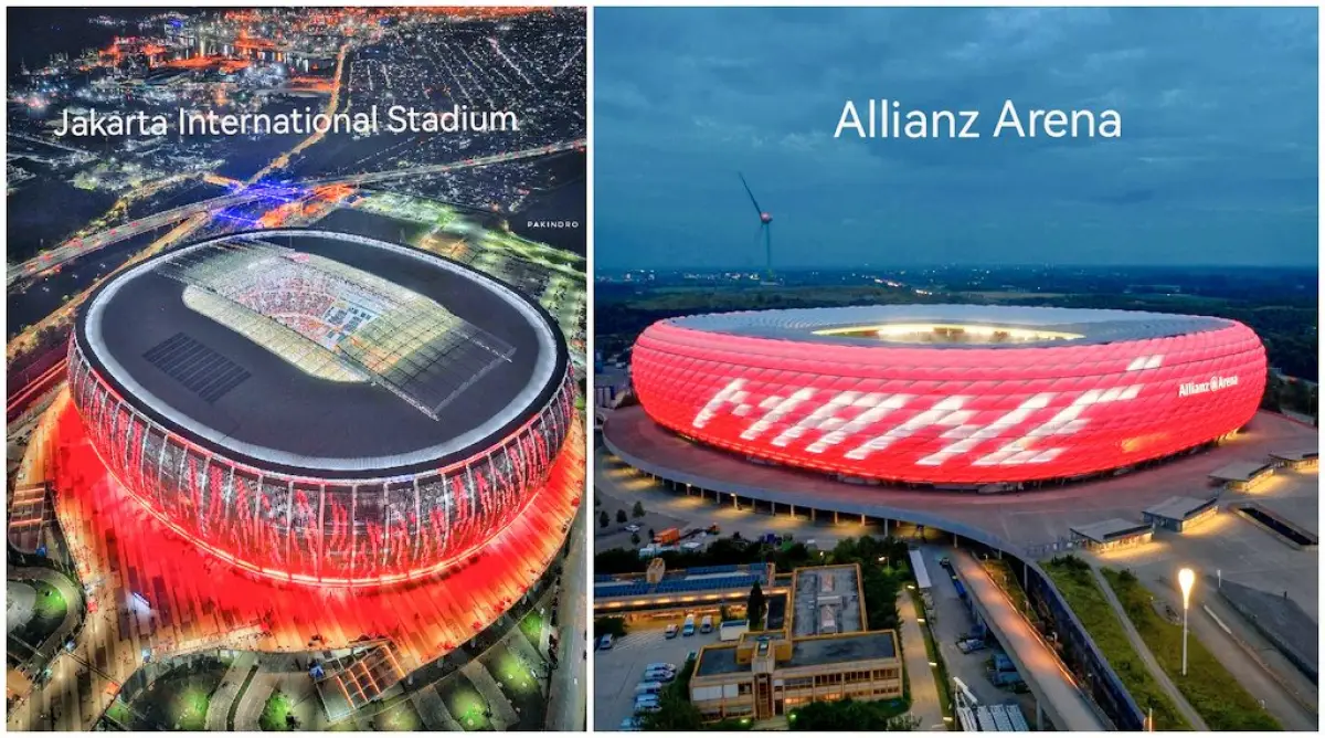 Stadion JIS bahkan disebut-sebut setara dengan Allianz Arena kandang Bayern Munchen, (Sumber : Twitter)
